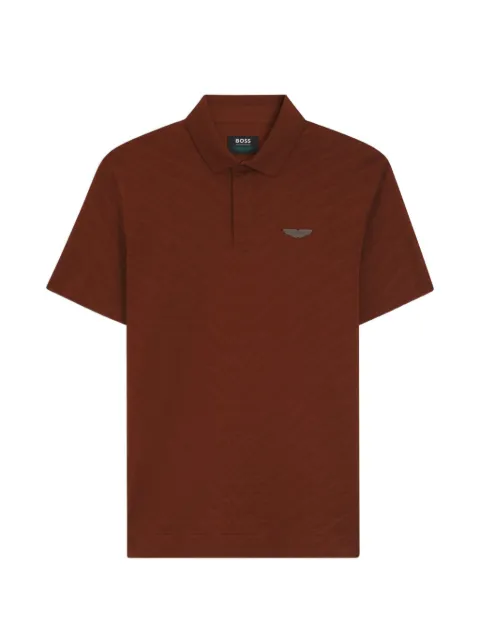 BOSS playera tipo polo con placa del logo