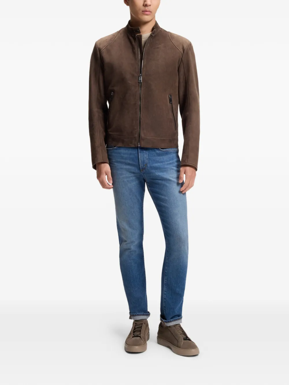BOSS Suède sneakers Bruin