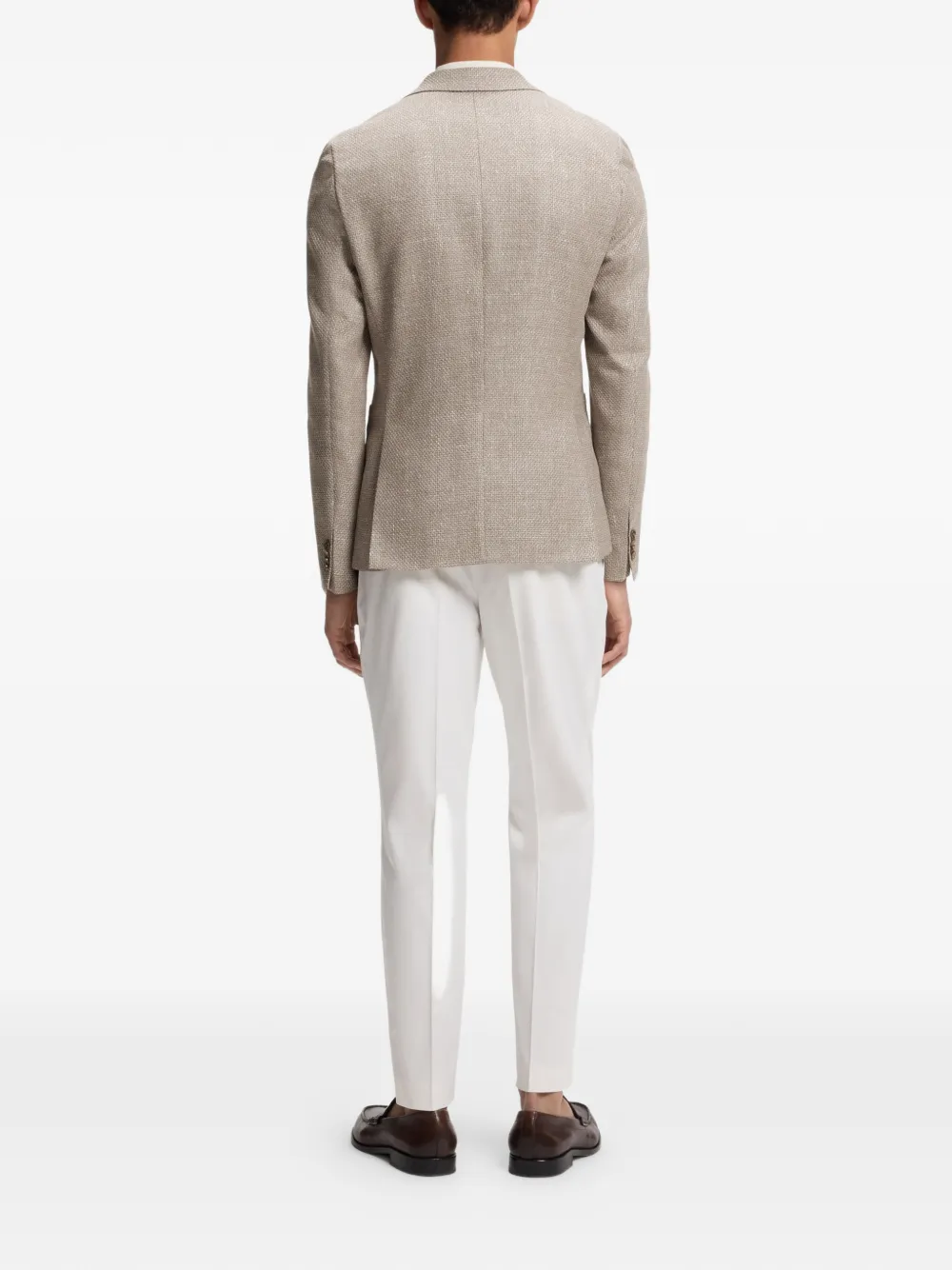 BOSS Blazer met enkele rij knopen Beige