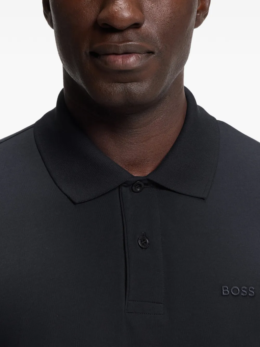 BOSS Regular-fit poloshirt met geborduurd logo Blauw