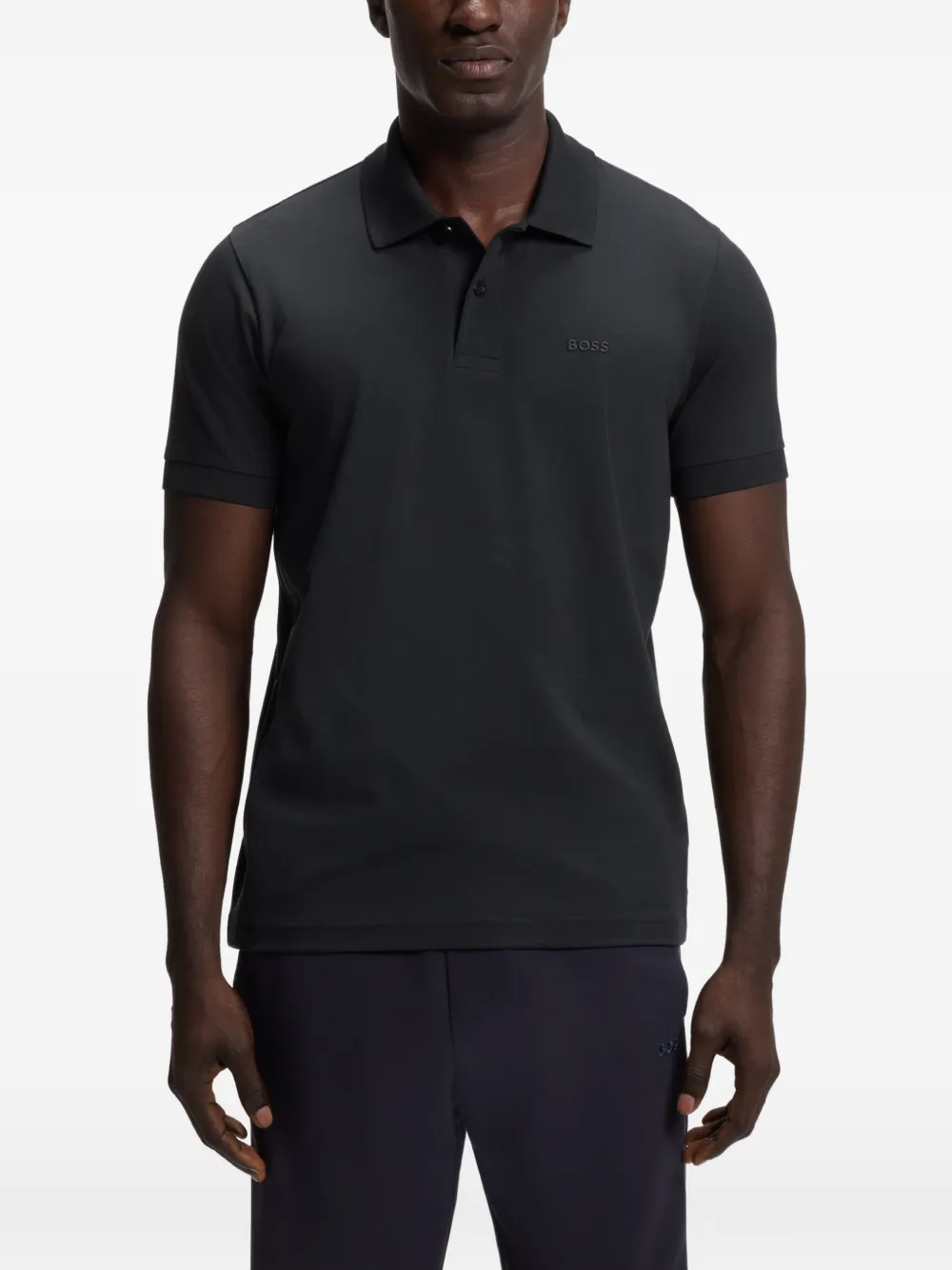 BOSS Regular-fit poloshirt met geborduurd logo Blauw