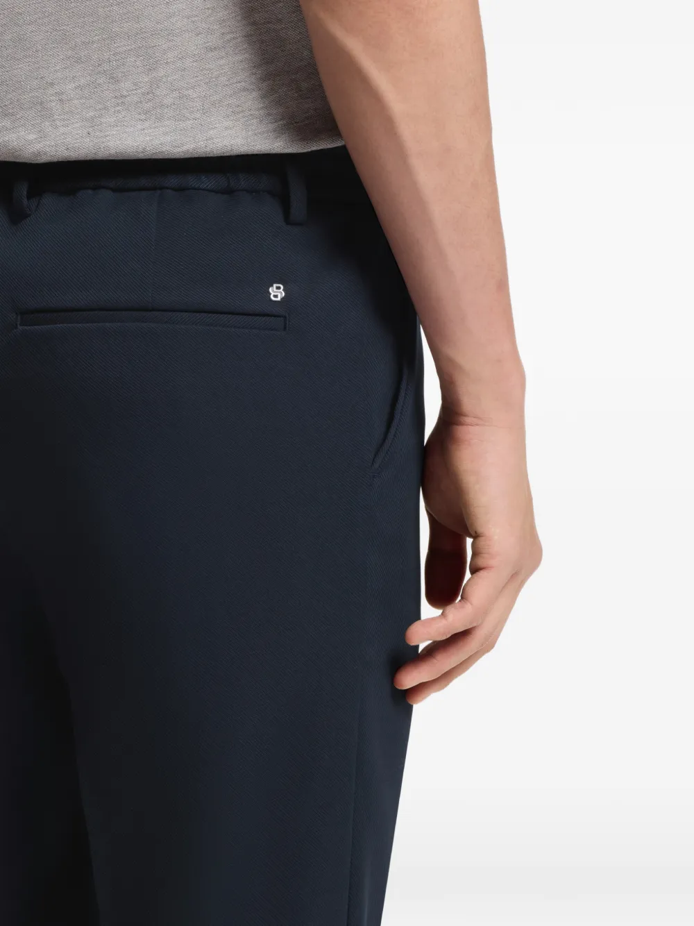 BOSS Stretch-twill chino met trekkoord Blauw