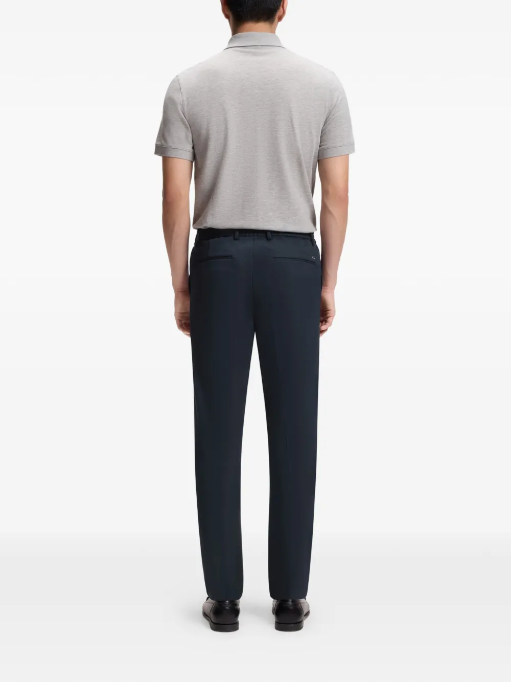 BOSS Stretch-twill chino met trekkoord Blauw