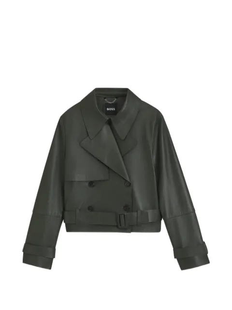 BOSS belted double-breasted jacket