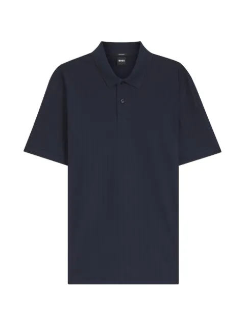 BOSS Camisa polo com listras texturizadas