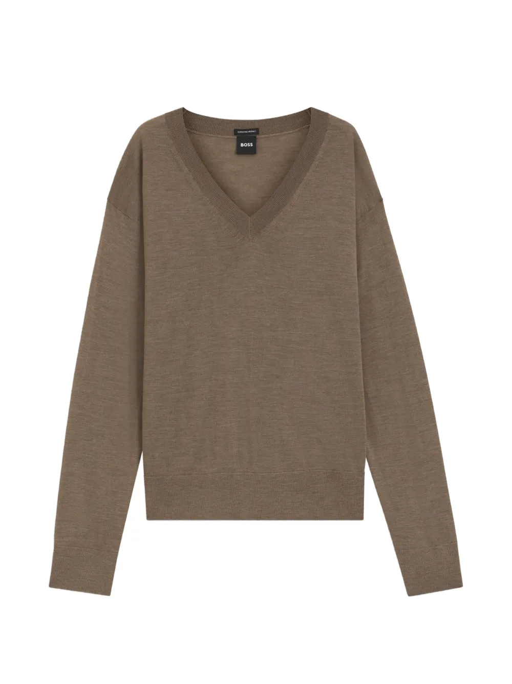 BOSS Pullover mit V-Ausschnitt - Braun