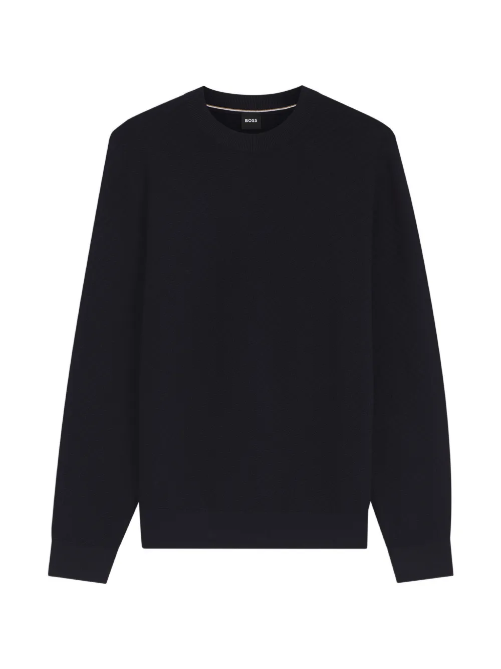 BOSS regular-fit sweater in diagonal-structured cotton - Blu