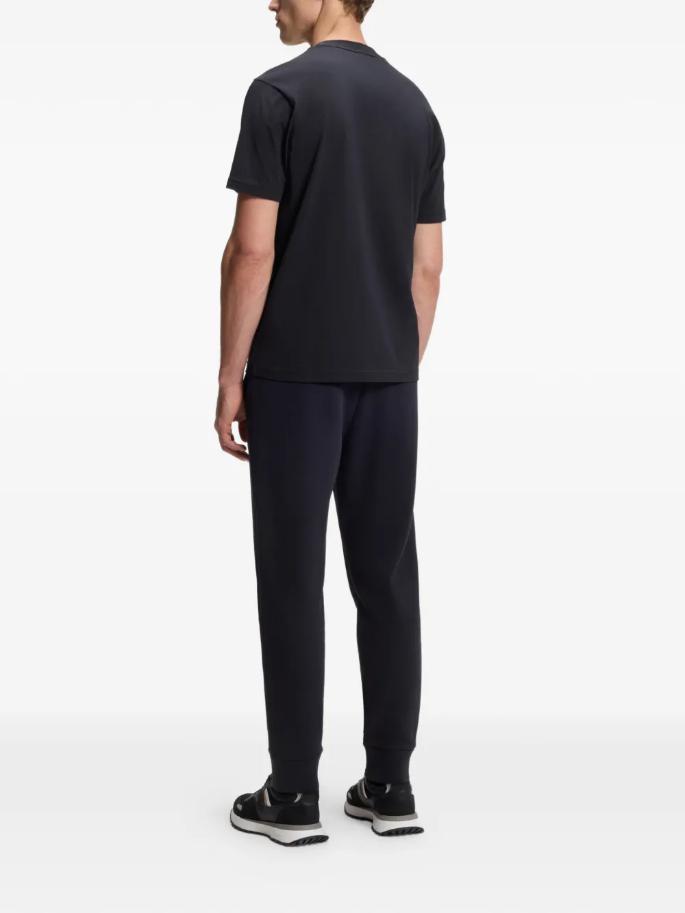 BOSS T-shirt met jacquard Zwart