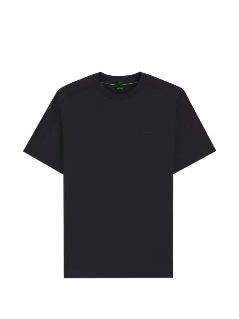 BOSS stretch-cotton T-shirt with jacquard tape