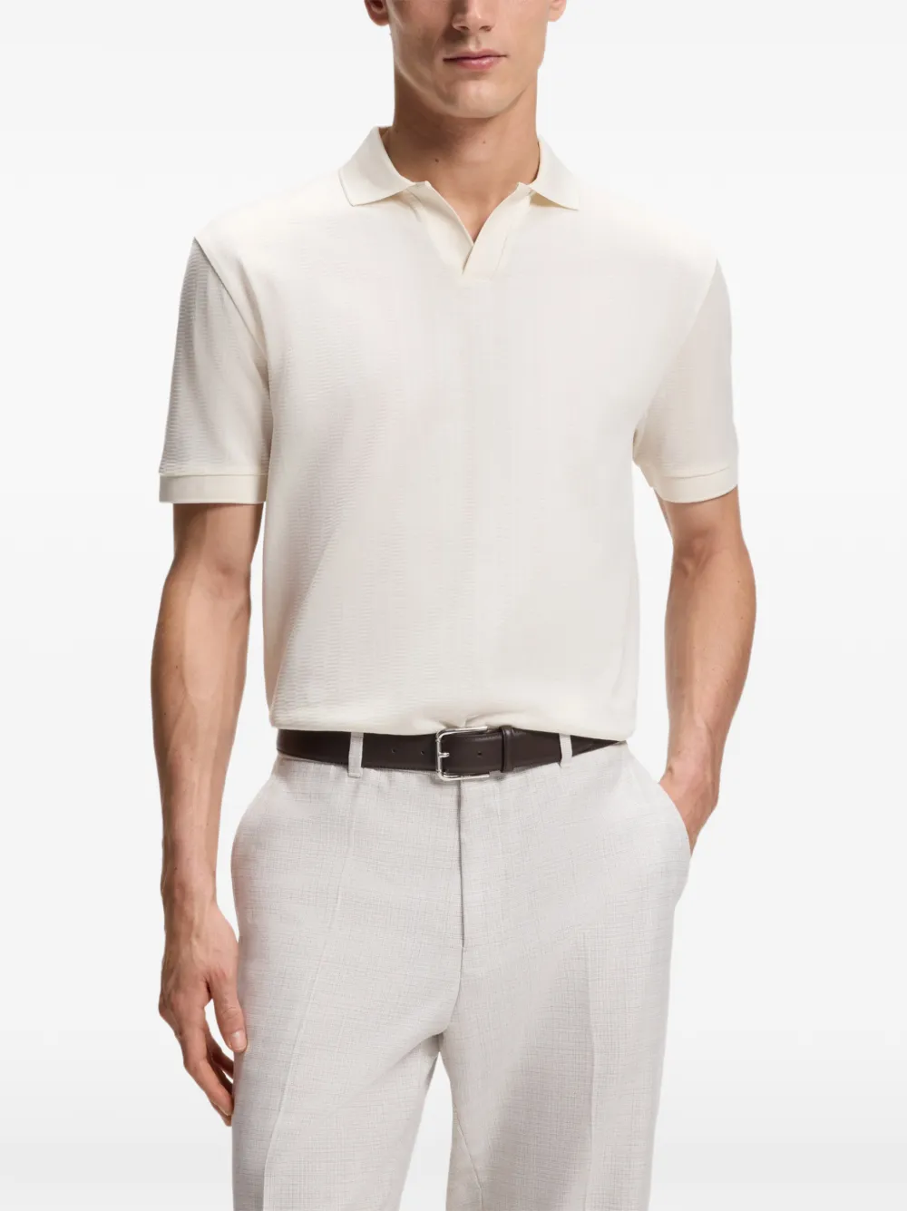 BOSS T-shirt met korte mouwen Beige