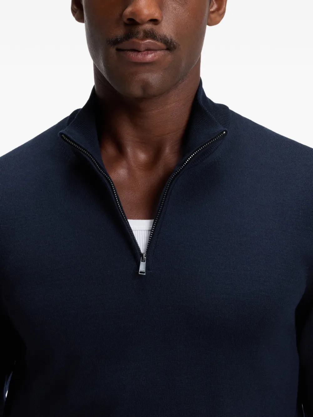 BOSS Trui met rits Blauw