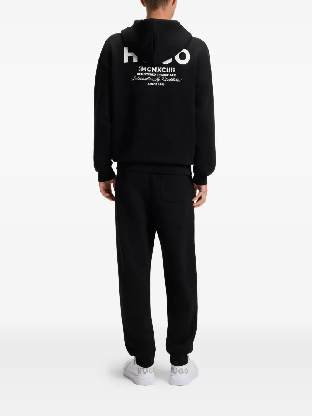 HUGO Hoodie met rits Zwart