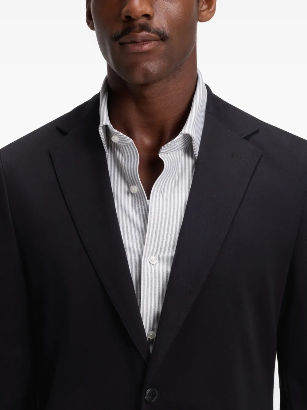 BOSS Blazer met bewerkte revers Zwart