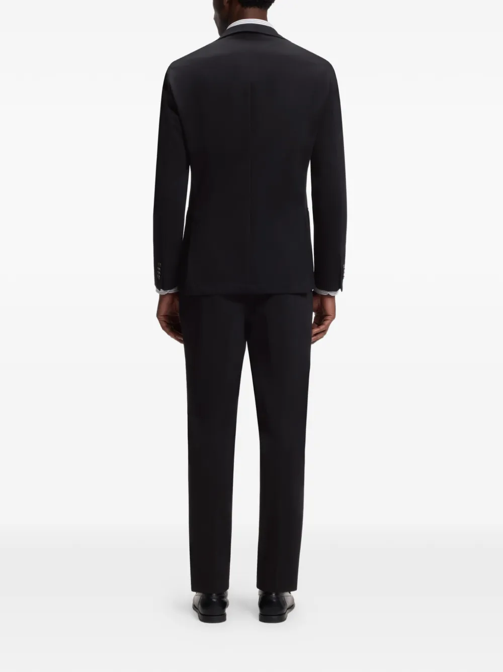 BOSS Blazer met bewerkte revers Zwart