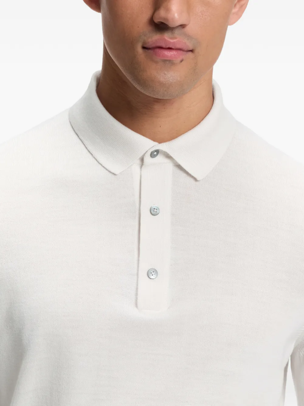 BOSS Poloshirt met lange mouwen Beige
