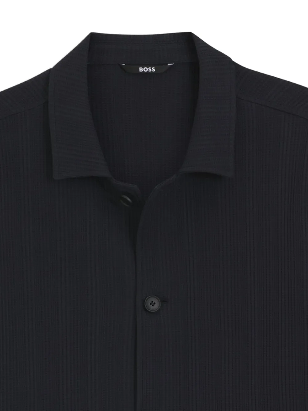 BOSS Button-up shirtjack met textuur Zwart