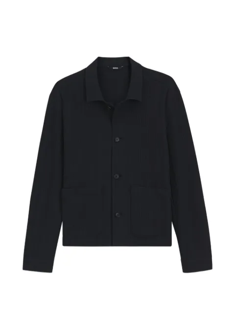 BOSS relaxed-fit overshirt in striped cotton