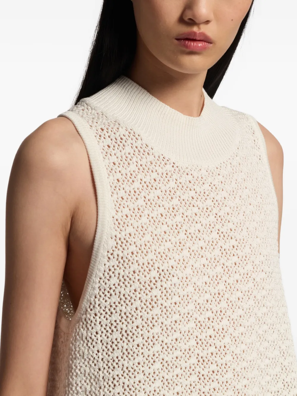 BOSS Mouwloze top Beige