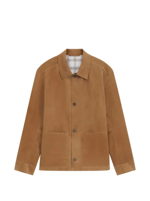 BOSS suede button-up leather jacket