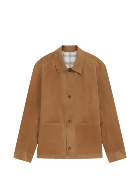 BOSS suede button-up leather jacket