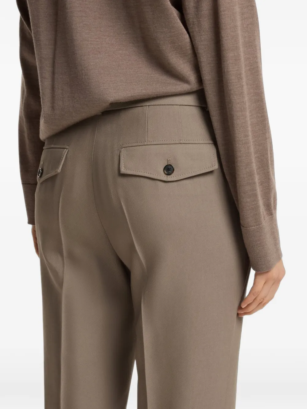 BOSS Gabardine flared broek Beige