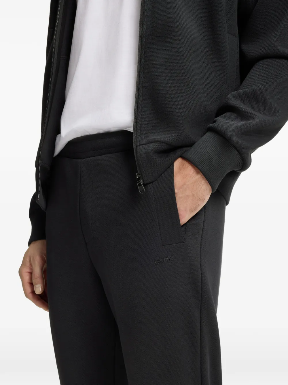 BOSS Trainingsbroek met geborduurd logo Blauw