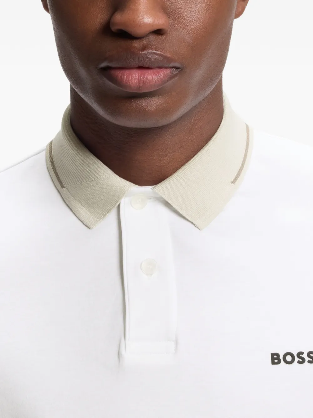 BOSS Poloshirt met logoprint Wit
