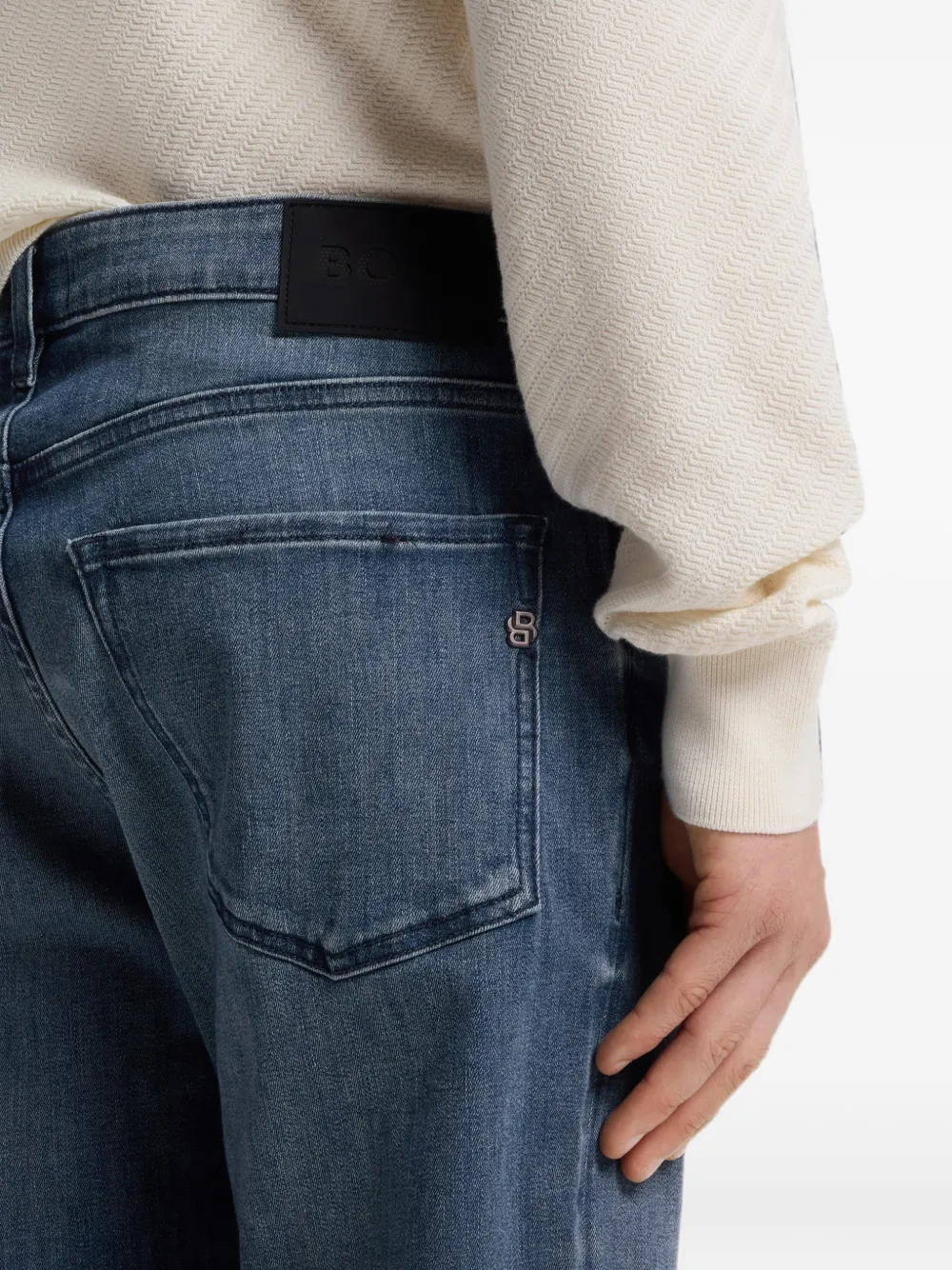 BOSS Regular-fit jeans van stretch denim Blauw