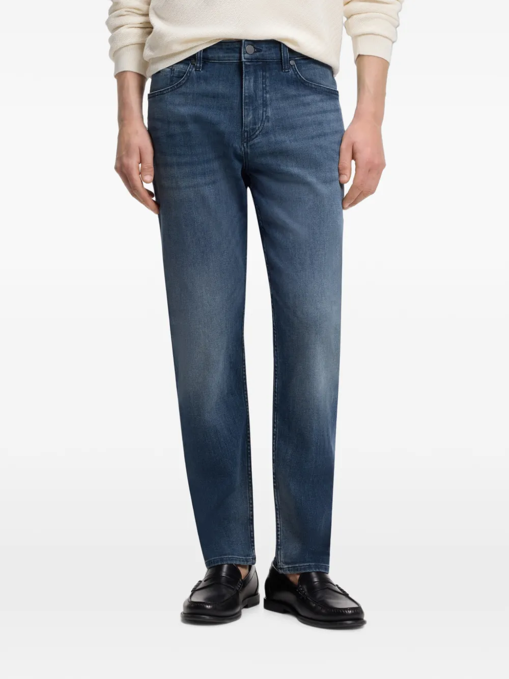 BOSS Regular-fit jeans van stretch denim Blauw