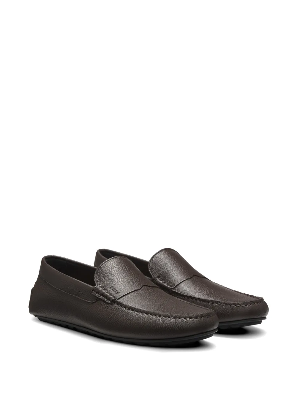 BOSS Leren loafers Bruin