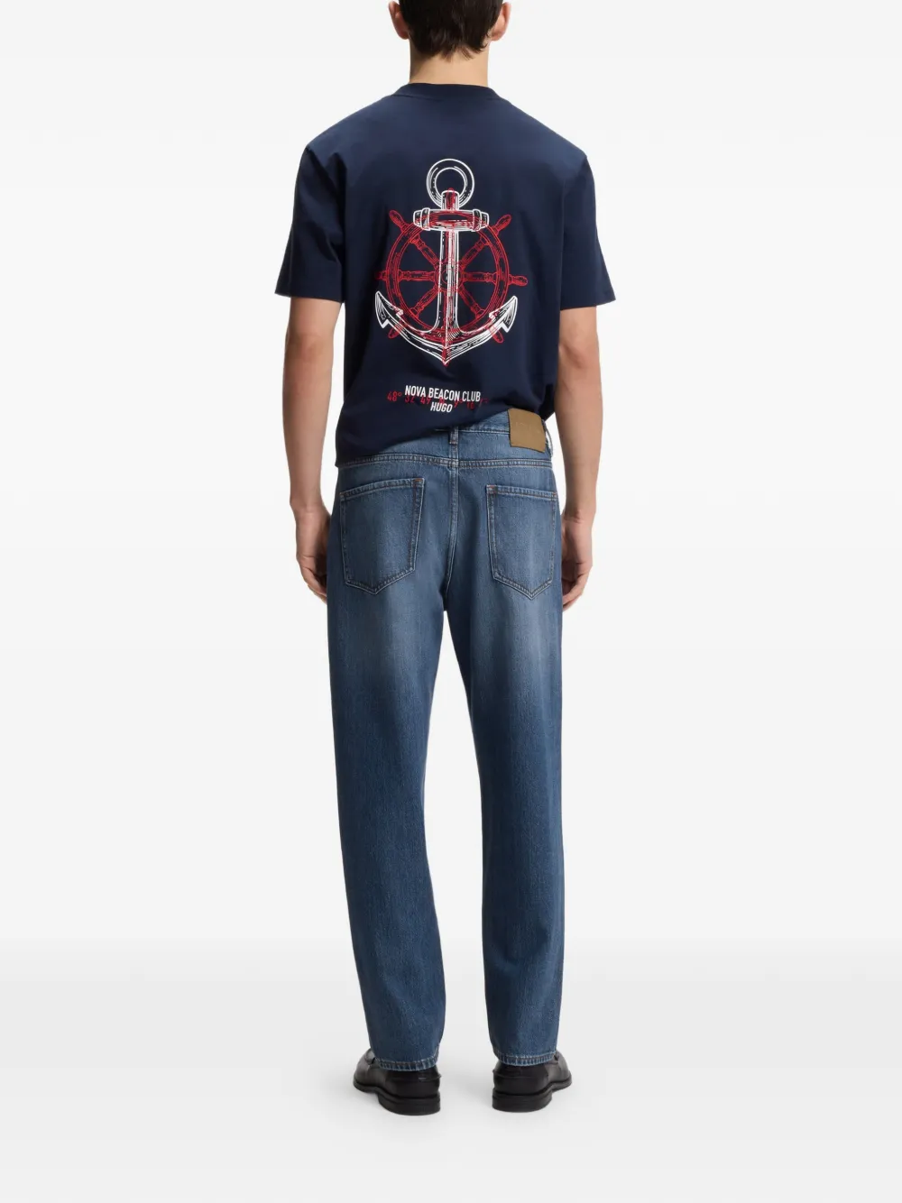 HUGO Jeans met vijf zakken Blauw