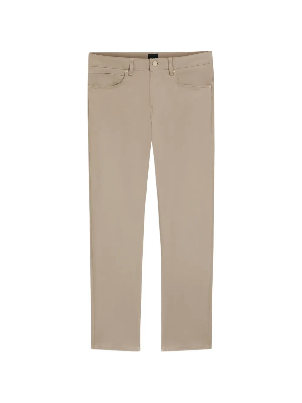BOSS Delaware slim-fit broek van vervagingsbestendig twill Beige