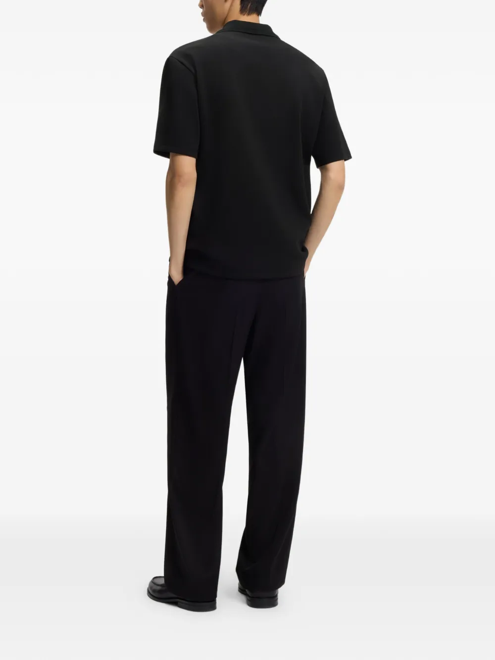 HUGO Poloshirt met logopatch Zwart