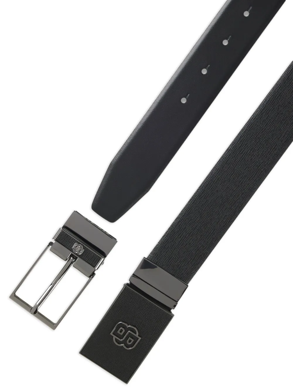 BOSS Omkeerbare leren riem Zwart