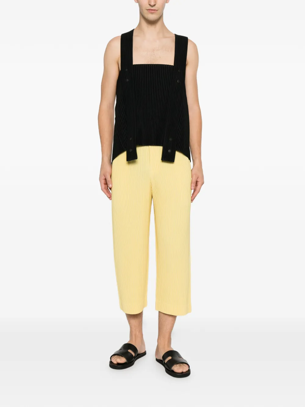 Homme Plissé Issey Miyake Tailored Pleats 2 cropped pantalon Geel
