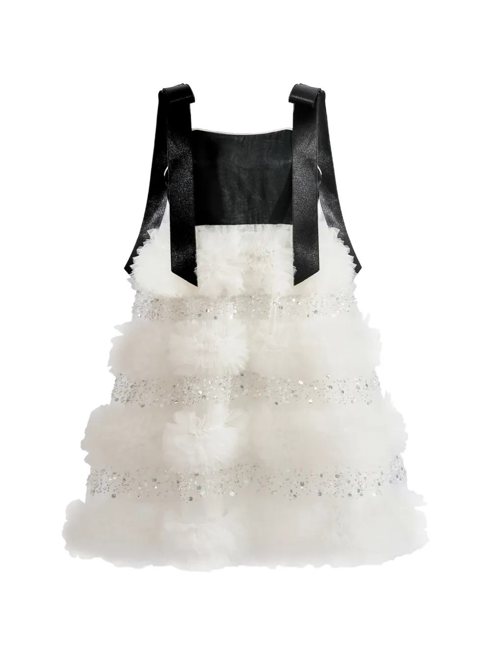 Tulleen Sophia sequin-embellished ruffled dress - Bianco
