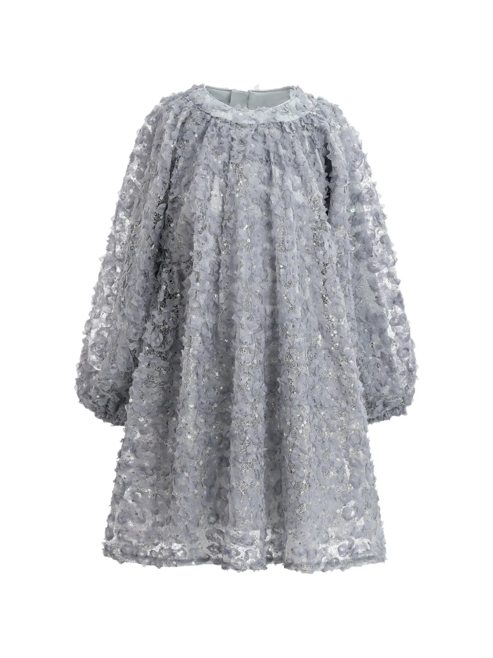 Sweet Cactus sequin-embellished floral-appliqué dress - Blu