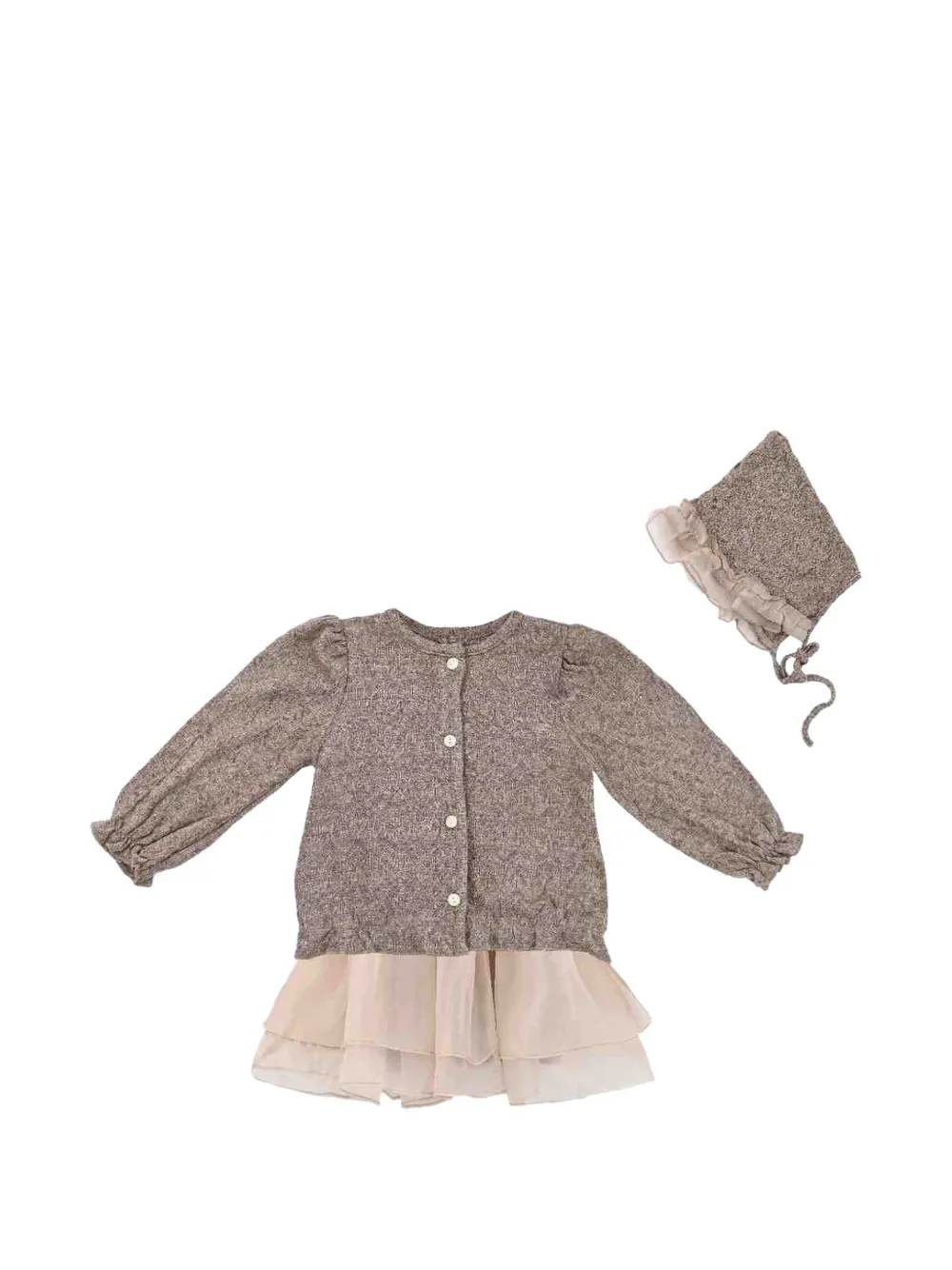 Sweet Cactus ruffle 3-piece set - Braun