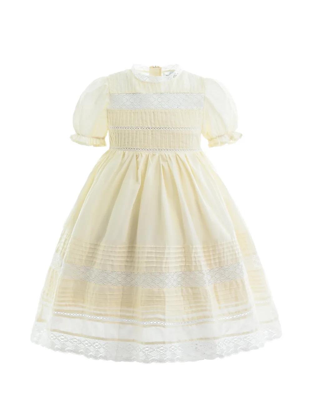 Sweet Cactus London lace-trim pleated dress - Giallo