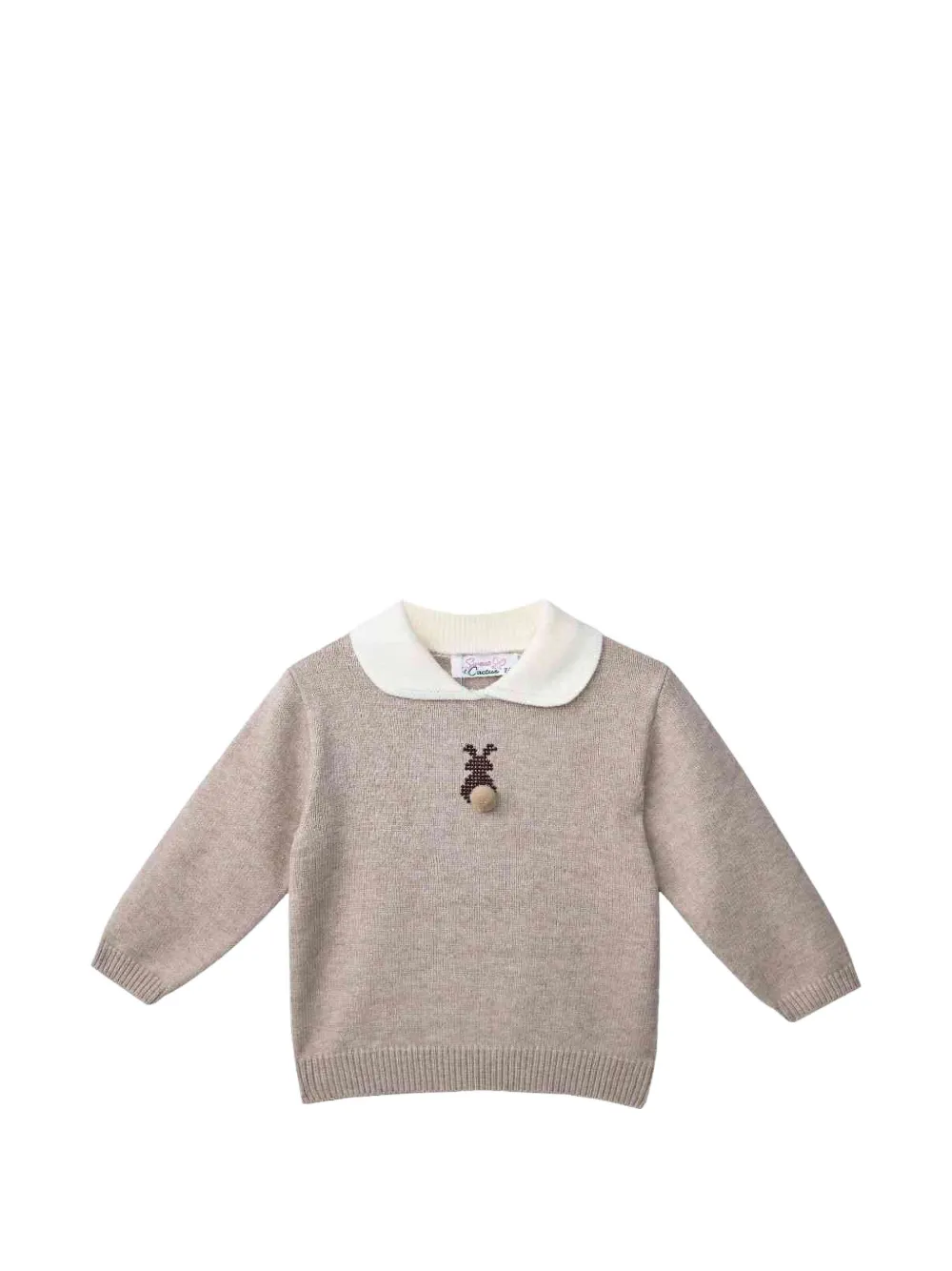 Sweet Cactus Trui en broek set met Peter Pan kraag Bruin