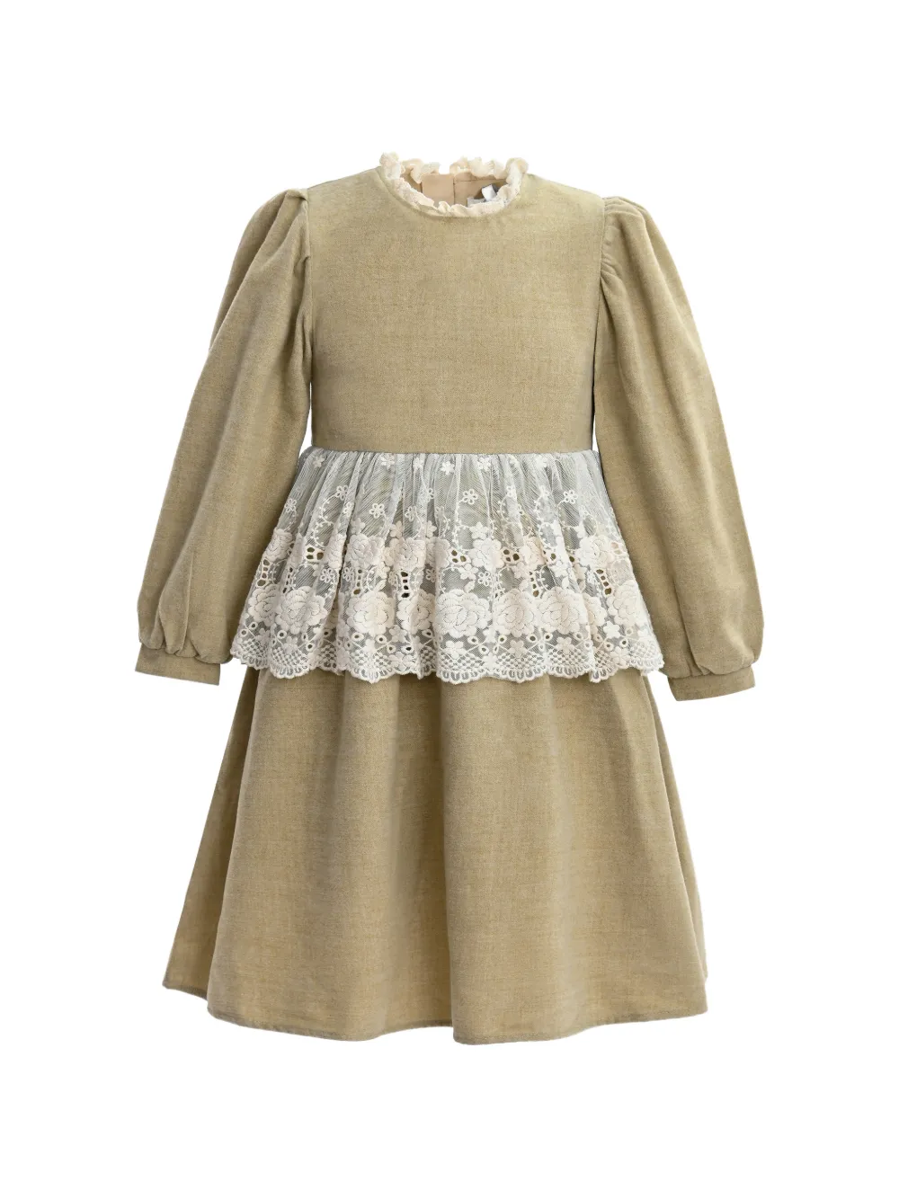 Sweet Cactus Kids' Lace-trim Ruffled Dress In Multi