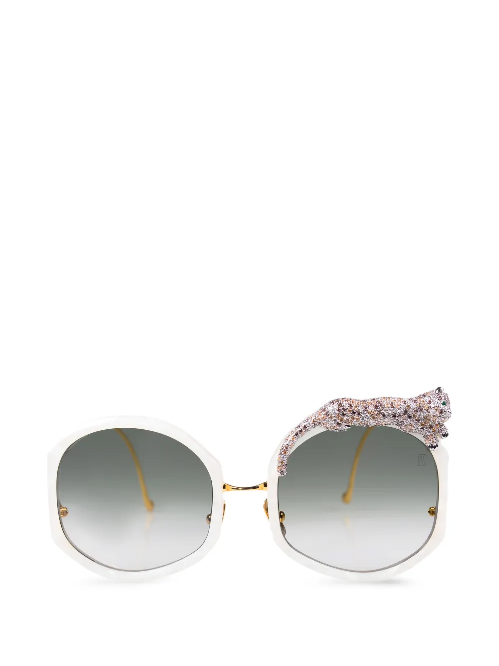ANNA-KARIN KARLSSON Rose Et Le Rêve leopard-embellished sunglasses - Bianco