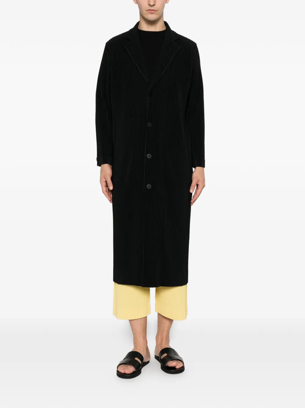 Homme Plissé Issey Miyake Jas met enkele rij knopen Zwart