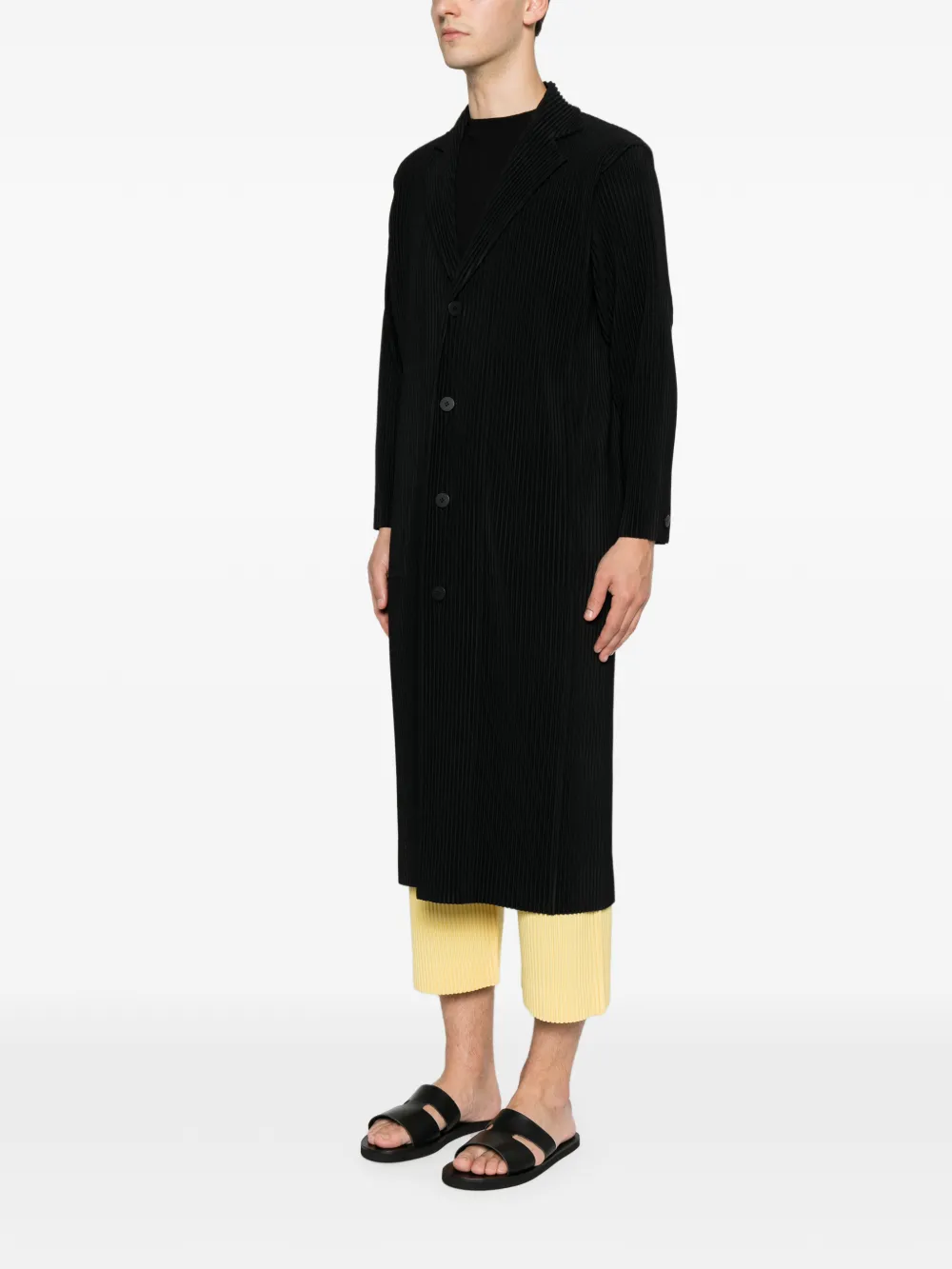 Homme Plissé Issey Miyake Jas met enkele rij knopen Zwart