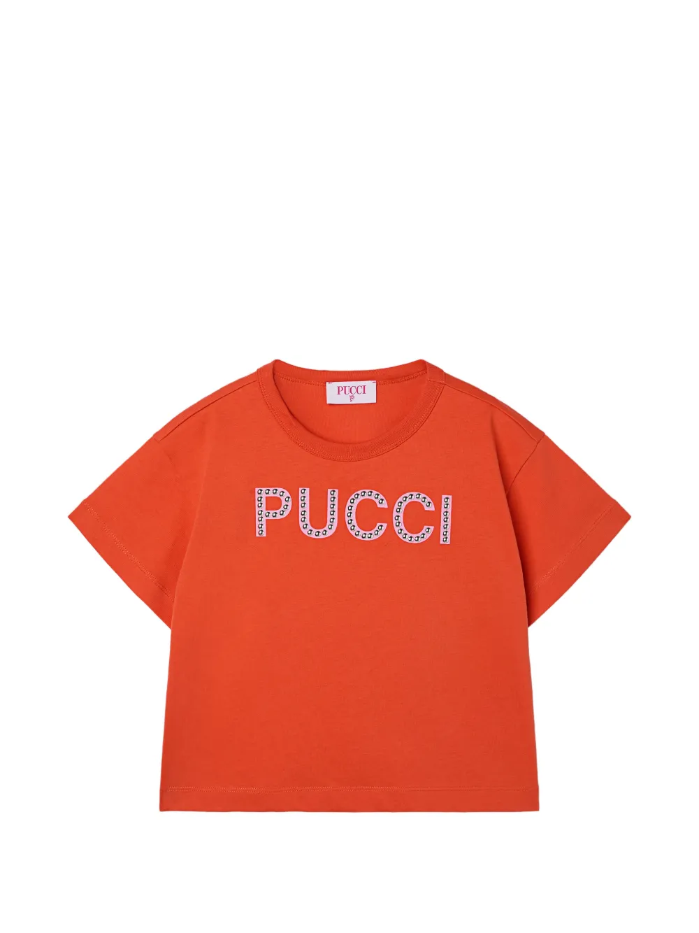 PUCCI Junior T-shirt with decorated logo - Arancione