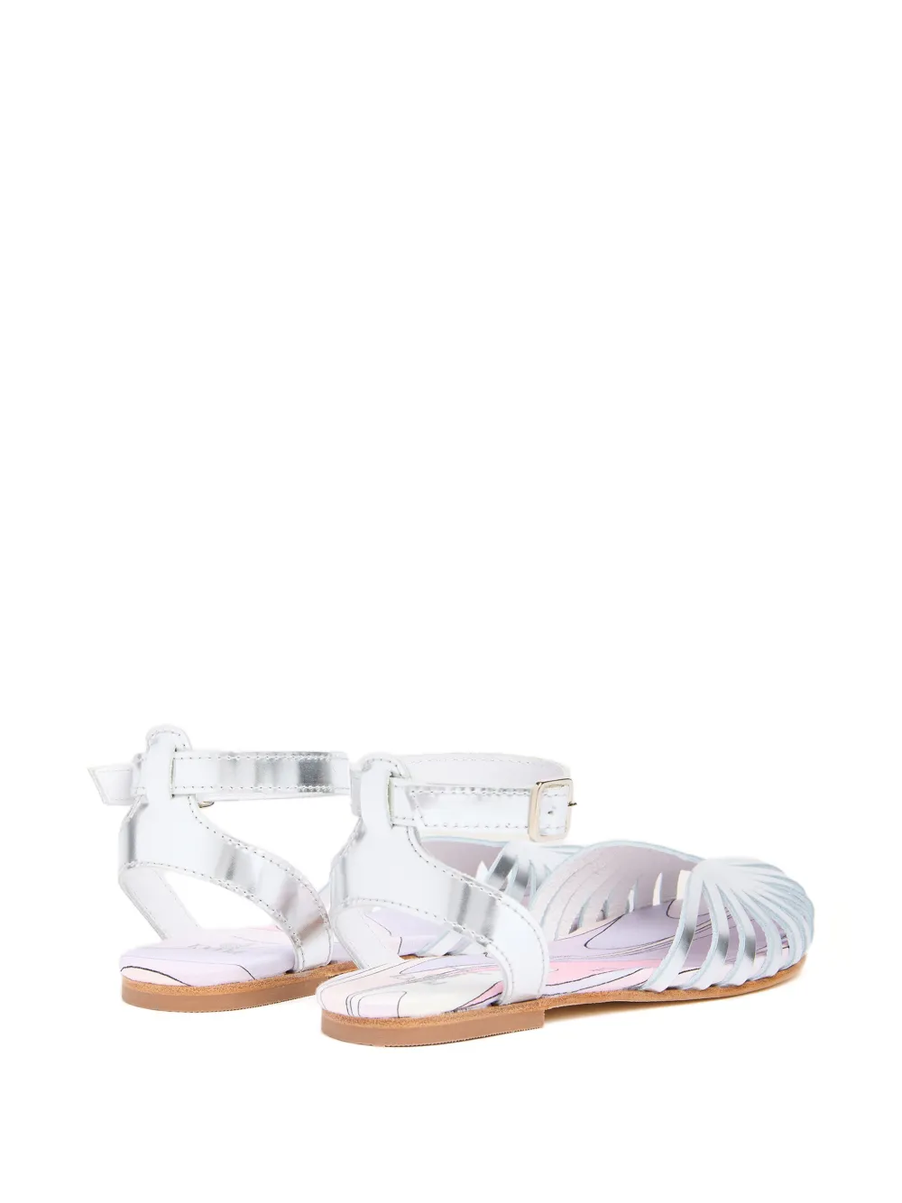 PUCCI Junior Leren ballerina sandalen Zilver