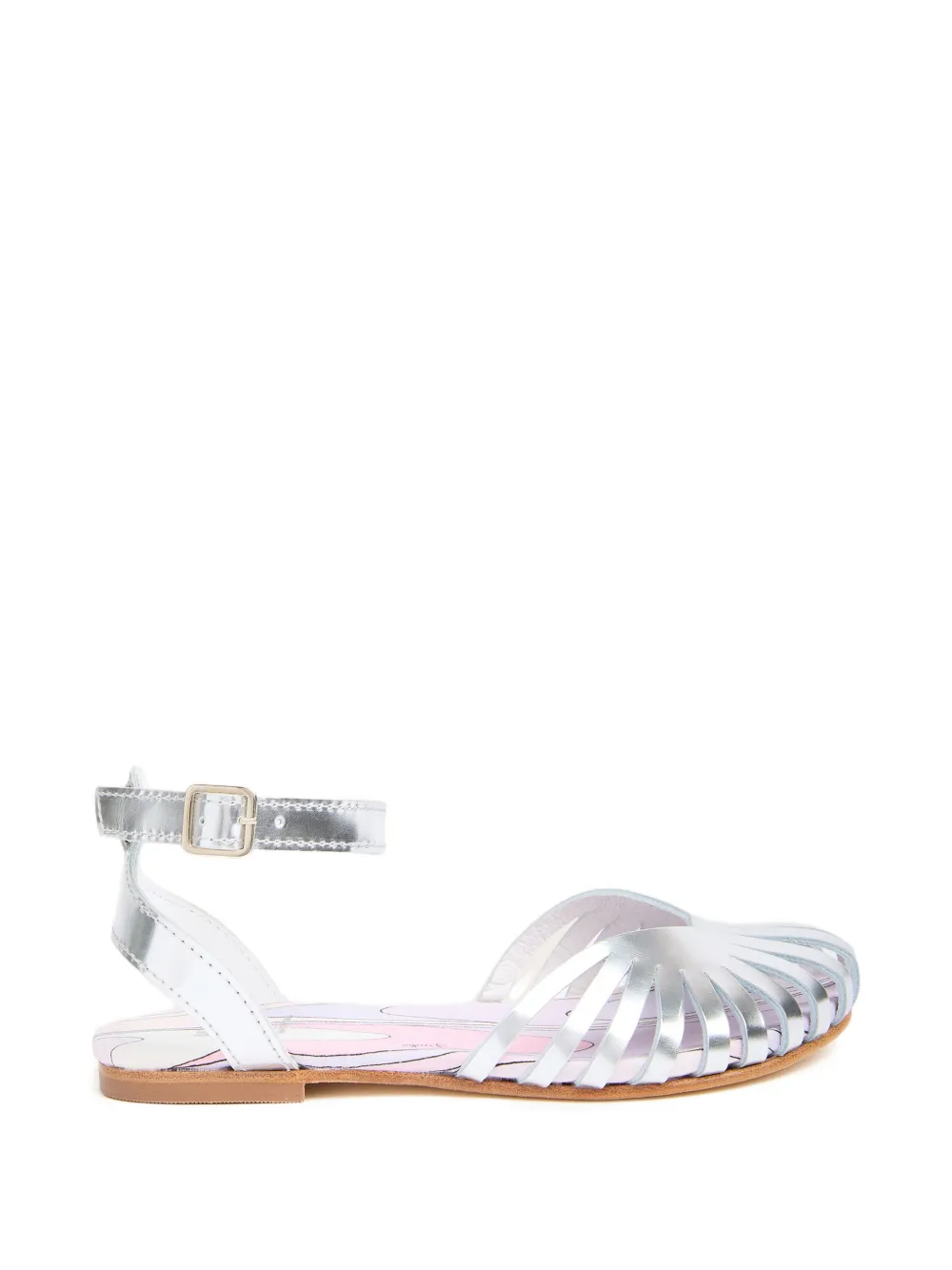PUCCI Junior Leren ballerina sandalen Zilver