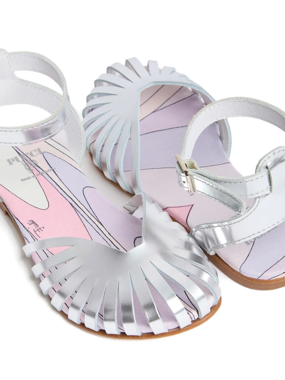PUCCI Junior Leren ballerina sandalen Zilver