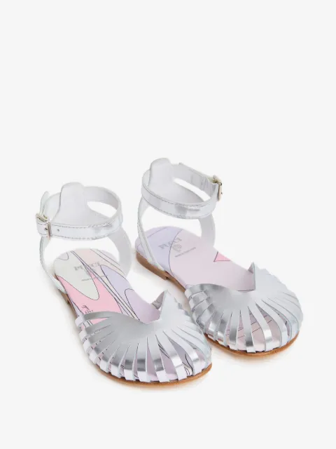 PUCCI Junior leather ballerina sandals