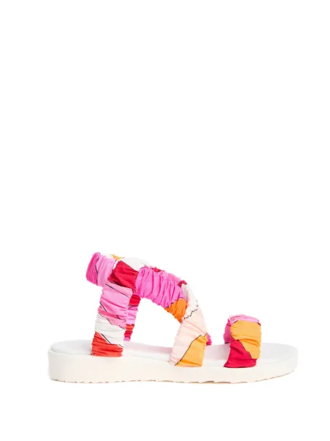 PUCCI Junior Iride-print cross-strap sandals
